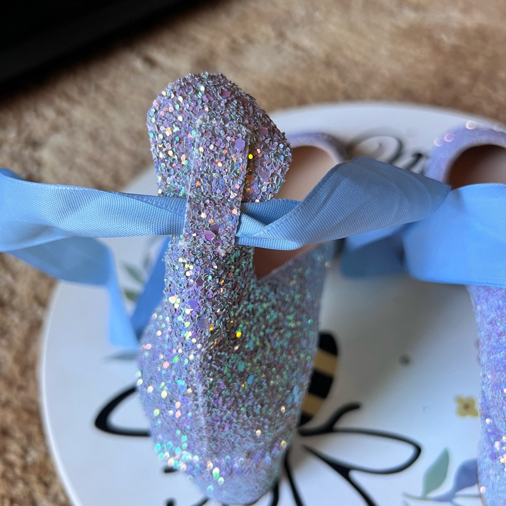 Women’s Free People iridescent glitter block heel shoes size 9. - Picture 8 of 17